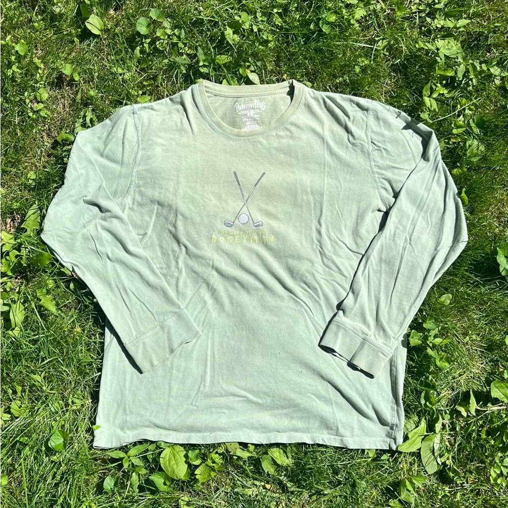 Positivitees Golf Long Sleeve Tee – XL “Beware of the Bogeyman”